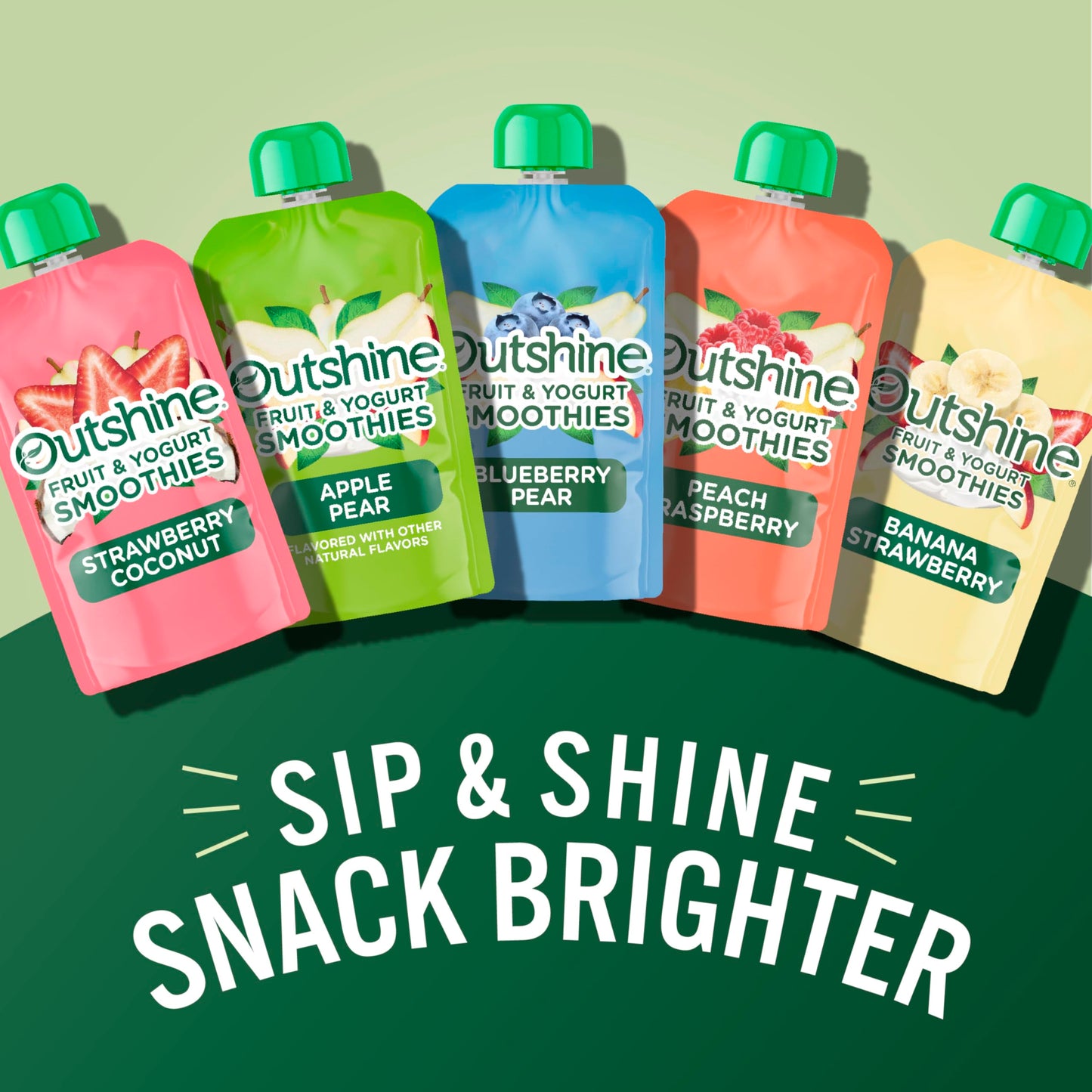 Outshine Smoothie Raspberry Peach Flavor Pouches, 6(4x3.5oz)US