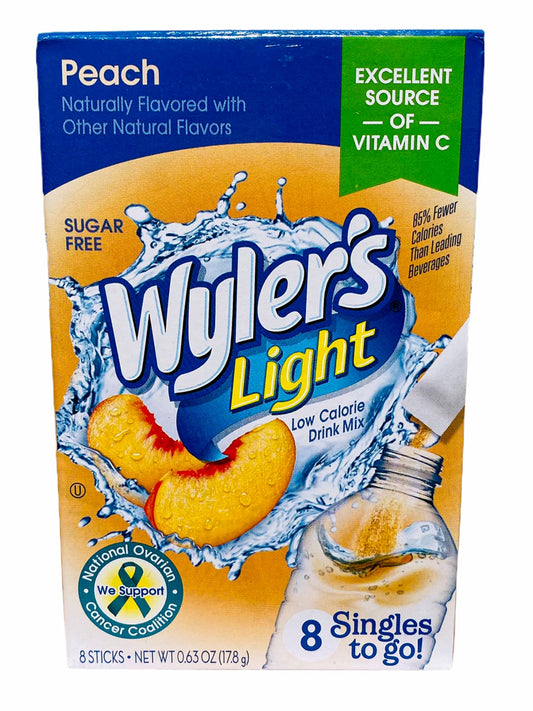 Wyler's Light Singles To Go Powder Packets, Water Drink Mix, Peach, Pack of 1