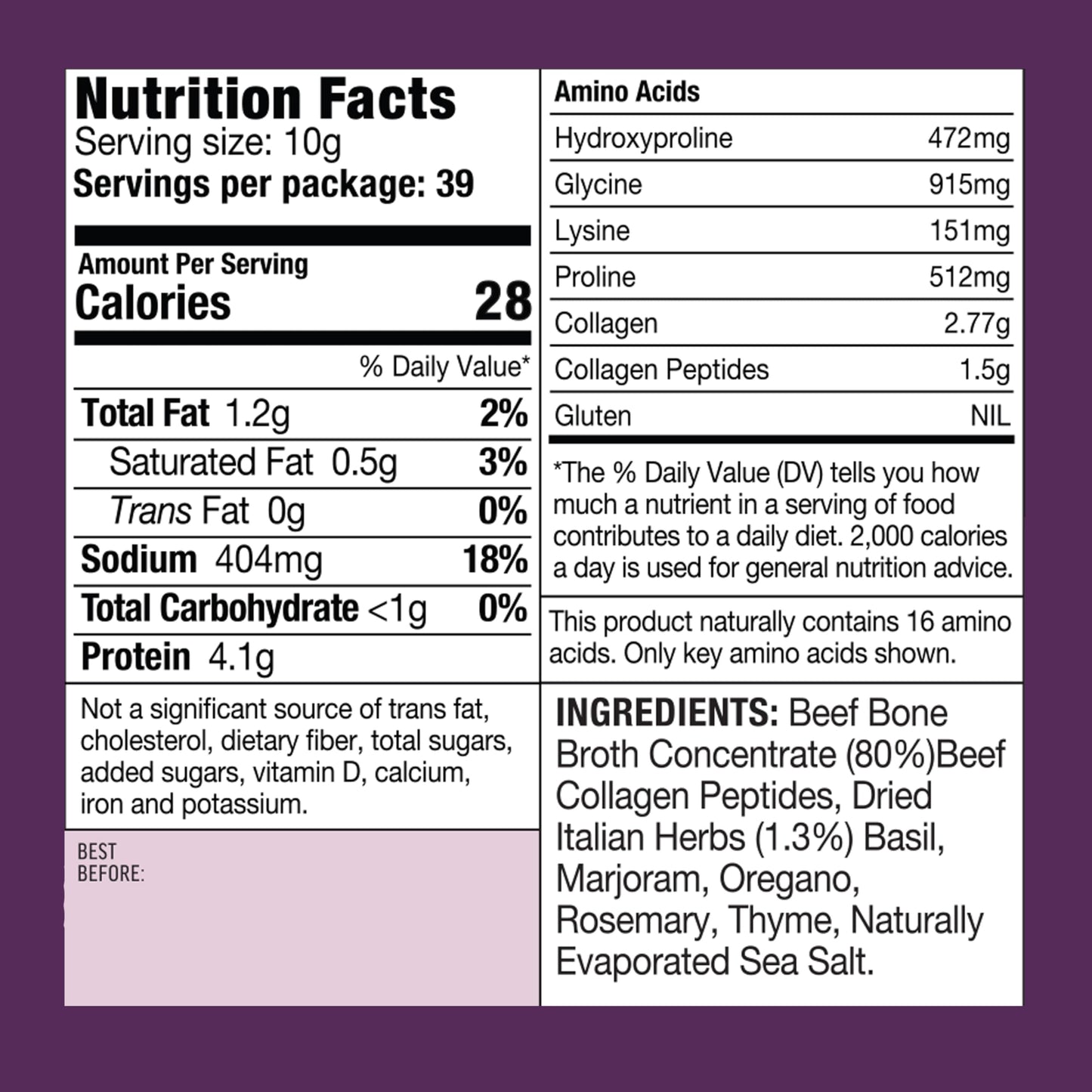 ABBCo Five Herbs Beef Broth Concentrate, Halal, Savoury Cooking Stock Base for Soups, Gravies & Sauces, Just Add Hot Water, 13.26Floz