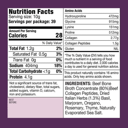 ABBCo Five Herbs Beef Broth Concentrate, Halal, Savoury Cooking Stock Base for Soups, Gravies & Sauces, Just Add Hot Water, 13.26Floz