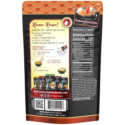 Otafuku Tonkotsu Ramen Shoyu Broth Concentrate, Rich Pork-Based Soup Mix for Authentic Japanese Ramen Noodles, 7.5oz (1 Pouch)