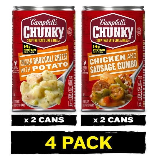(Bundle of 4) Campbell's Chunky Soup, 18.8 oz Cans