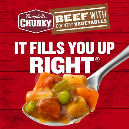 Campbell’s Chunky Soup, Beef Soup with Country Vegetables, 18.8 Oz Can
