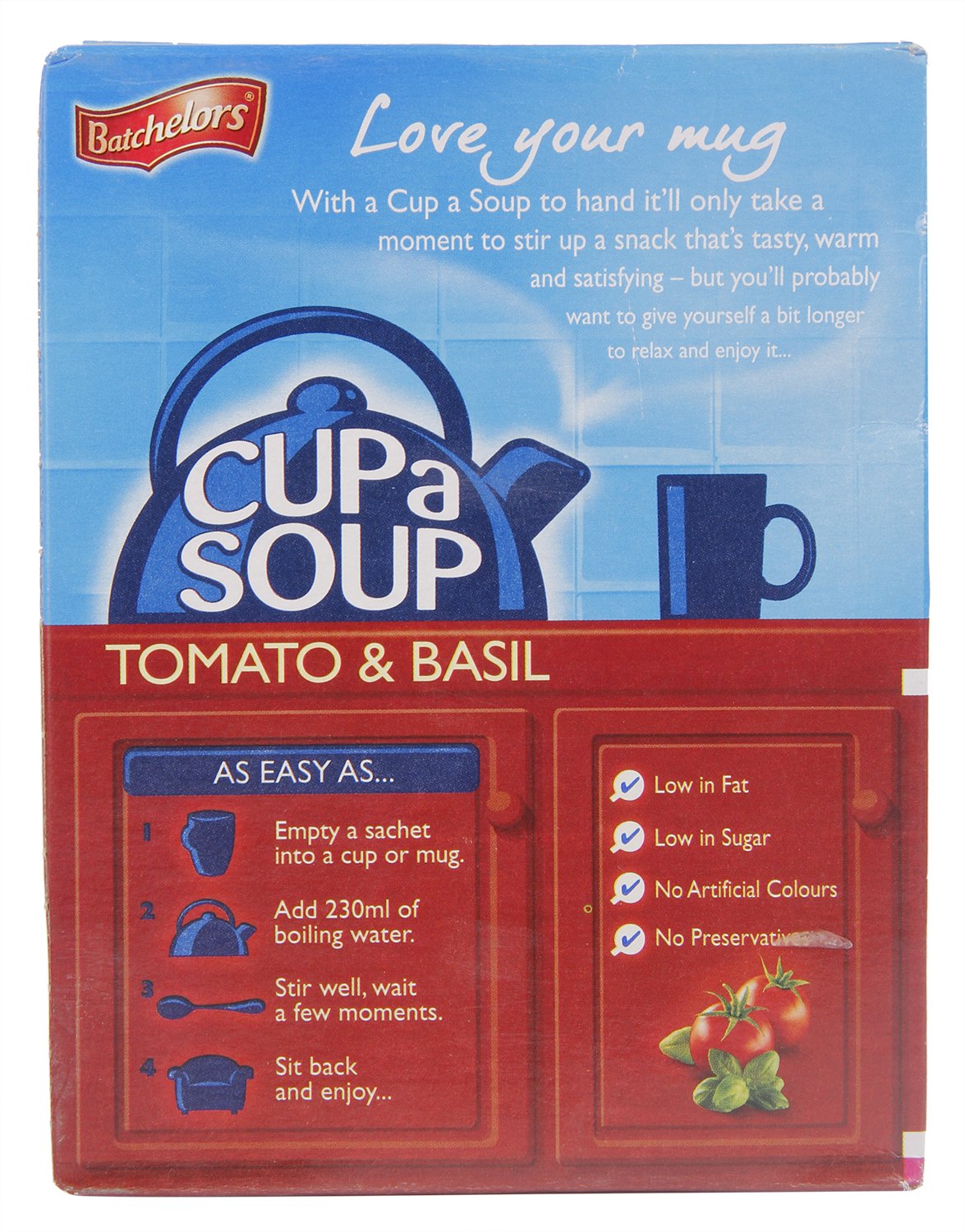 Batchelors Cup a Soup - Rich Tomato and Basil, 104g Carton