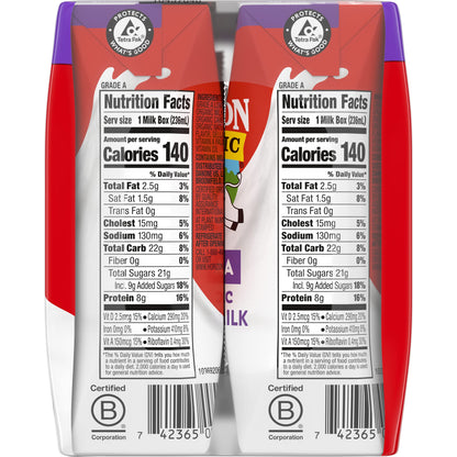 Horizon Organic Shelf Stable 1% Lowfat Vanilla Milk Boxes, 8 fl oz, 6 Count - 8g Protein per Serving, USDA Organic UHT, Ready to Drink for Lunchbox, Travel, or On-the-Go, No Refrigeration Needed