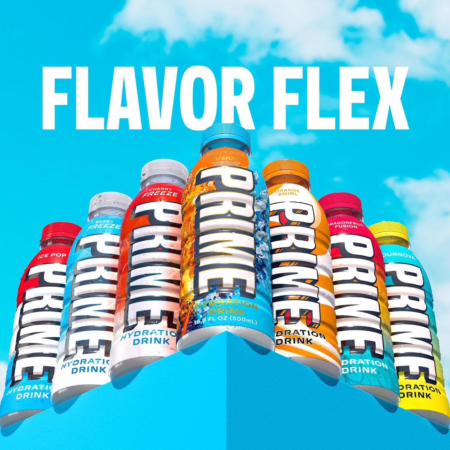 PRIME Hydration FROSTBITE FUSION, Sports Drinks with Coconut Water, Electrolyte Enhanced to Replenish Fluids, Zero Added Sugar, B Vitamins, Antioxidants, Made with Natural Flavors, 16.9 Fl Oz 12 Pack