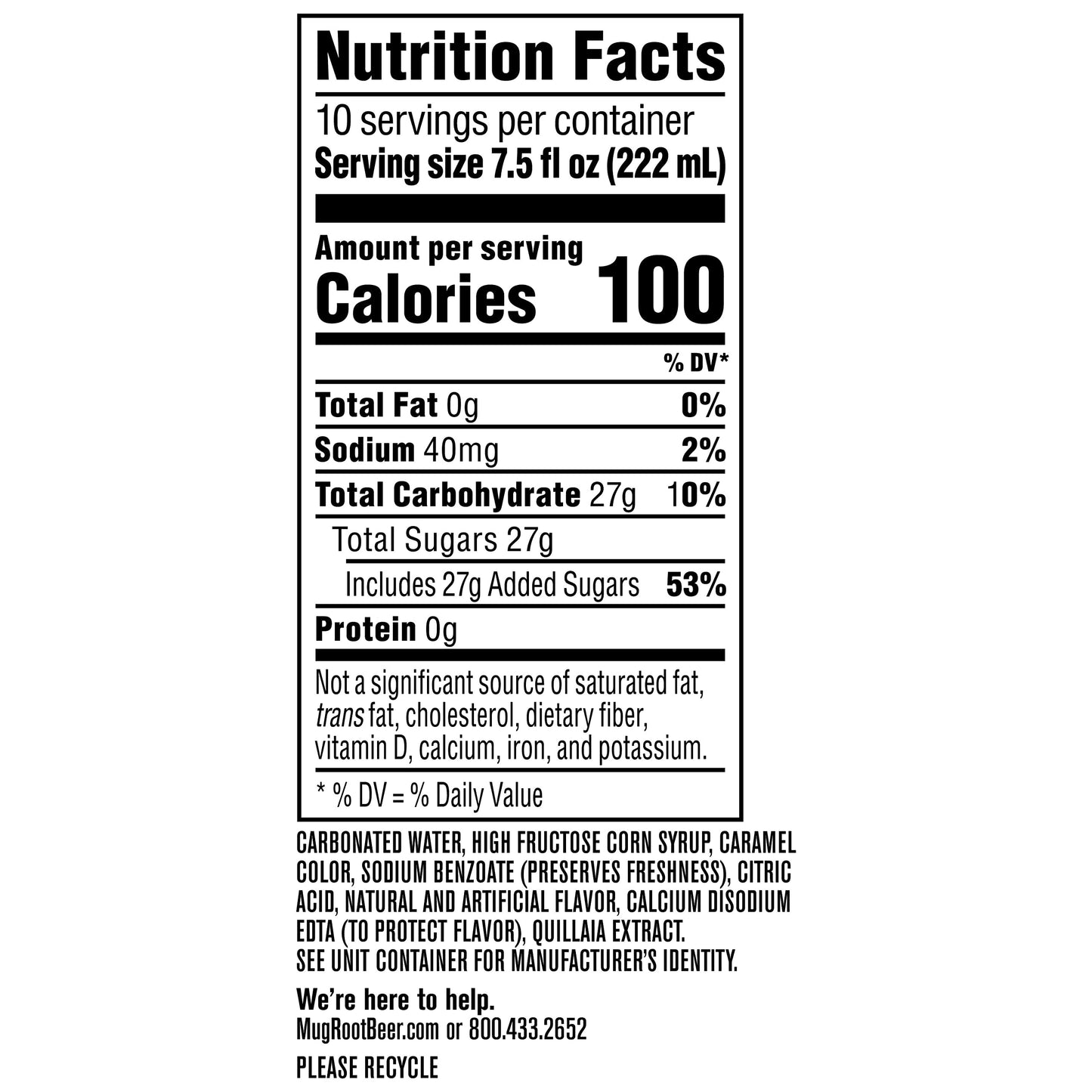 Mug Root Beer Soda | 7.5 Ounce Mini Cans | 20 Count