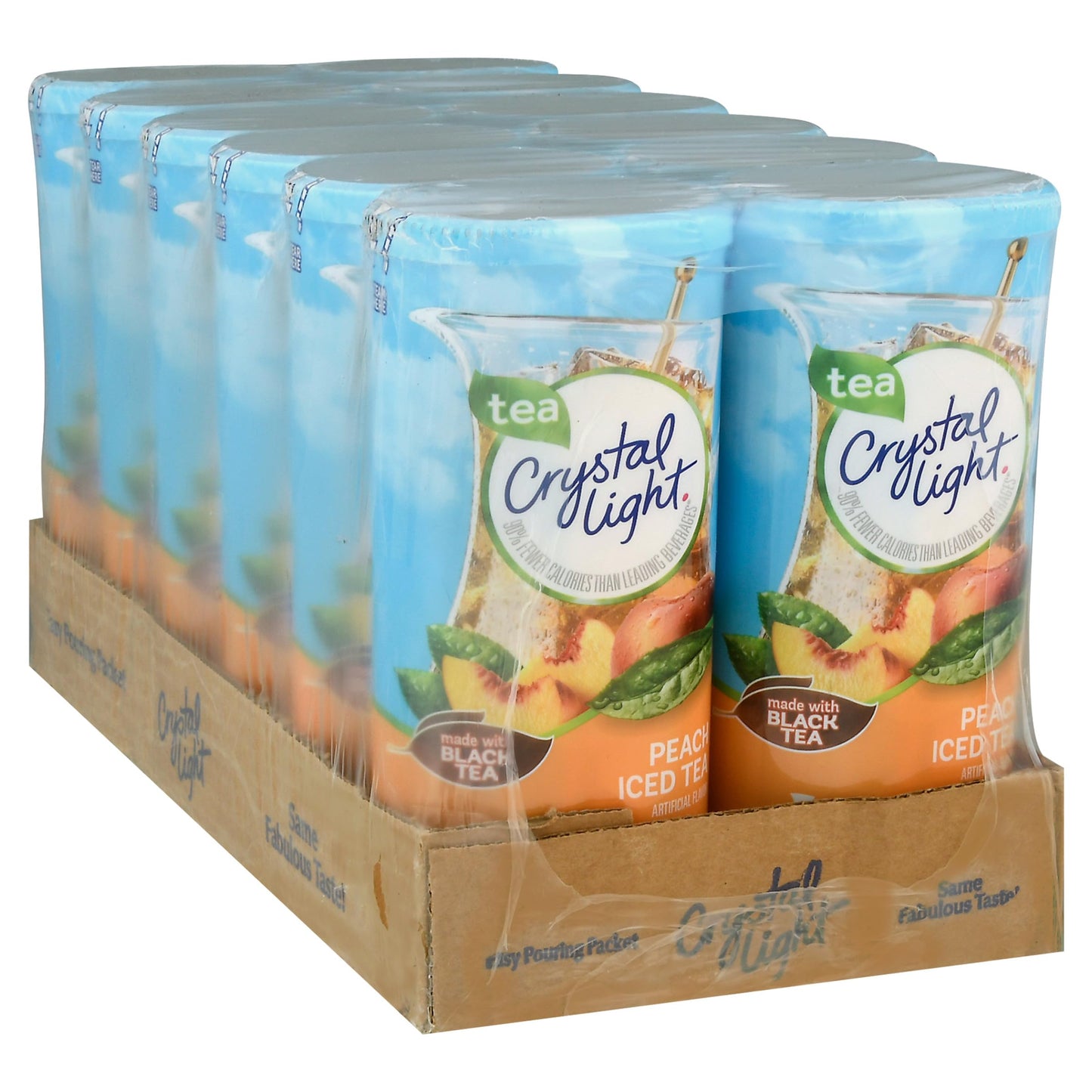 Crystal Light Drink Mix, 72 Pitcher Packets, for Flavorful Hydration and Shareable Refreshment, Artificially Flavored Peach Iced Tea, Made with Black Tea, 1.5 oz each
