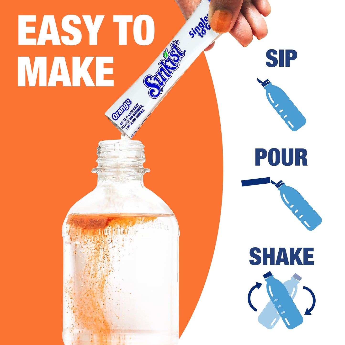 Sunkist Soda Variety Pack, Singles To Go Orange, Strawberry, Grape and Peach (20 Total Sticks)