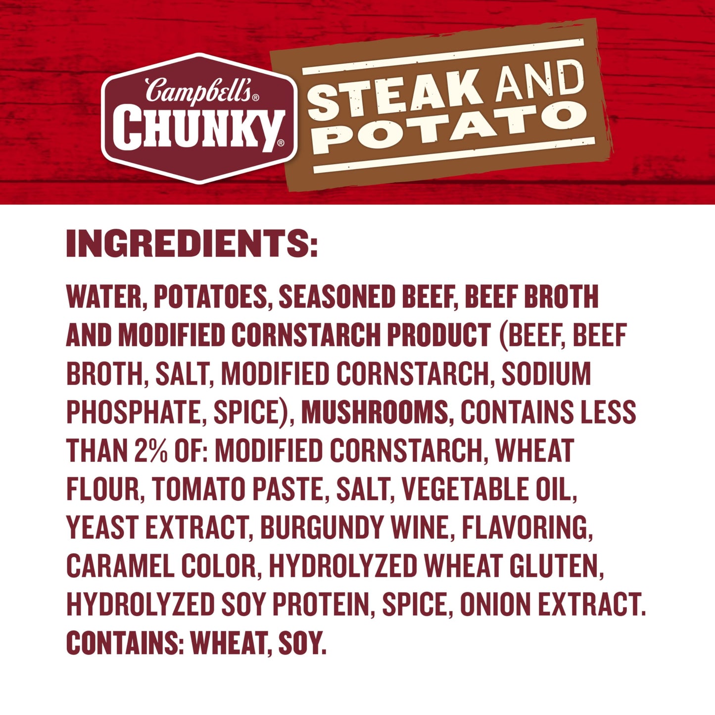 Campbell’s Chunky Soup, Steak and Potato Soup, 18.8 oz Can
