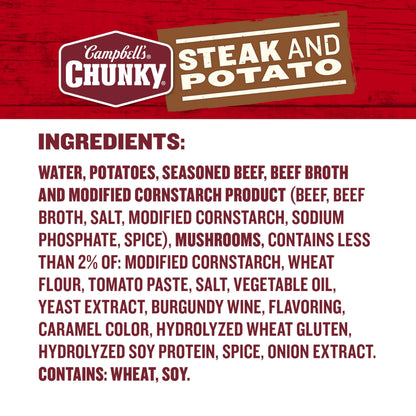 Campbell’s Chunky Soup, Steak and Potato Soup, 18.8 oz Can