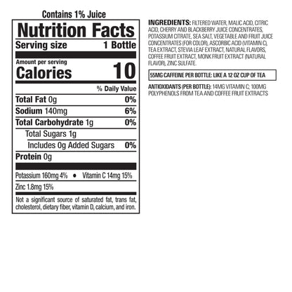 Bai Antioxidant Infused Water Beverage, Zambia Bing Cherry, with Vitamin C and No Artificial Sweeteners, 18 Fluid Ounce Bottle, 12 Pack
