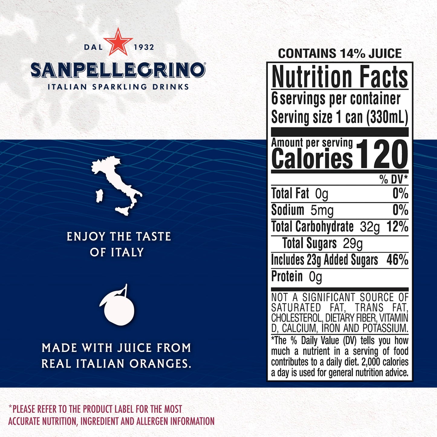 Sanpellegrino Italian Sparkling Drink Melograno and Arancia, Sparkling Orange and Pomegranate Beverage, 11.15 Fl Oz Can
