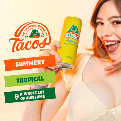 Jarritos - Mexican Soda Soft Drinks, Pineapple (12 oz, 355ml) 24 Cans (3 Boxes of 8) - Real Cane Sugar - 0g Fat - Made in Mexico - Natural Flavor Soda Pop - Party & BBQ Beverages