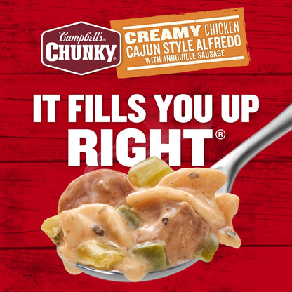 Campbell's Chunky Creamy Chicken Cajun Style Alfredo With Andouille Sausage Soup, 18.8 oz Can