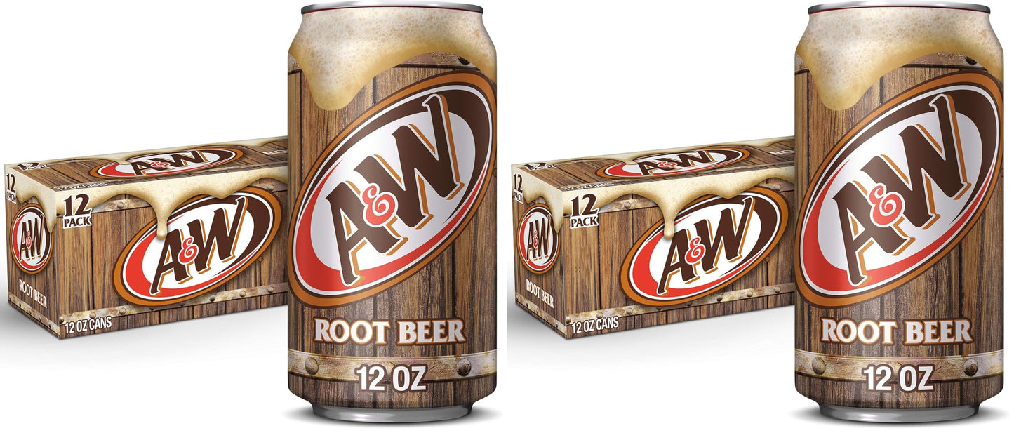A&W Root Beer Cans | 12 fl. oz. | 12 Pack | Pack of 2