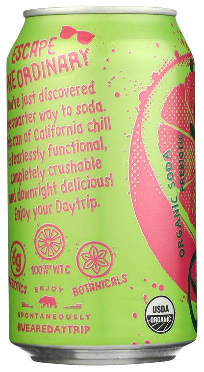 Daytrip, Grapefruit Lime Prebiotic Soda, 12 Fl Oz
