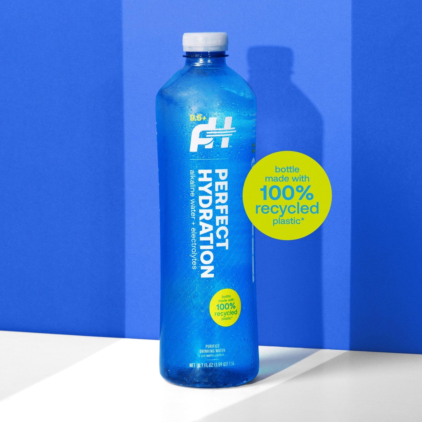 Perfect Hydration 9.5+ pH Alkaline Drinking Water, Made in the USA, 1.5-Liter Bottle, Case of 12, 3-Pack
