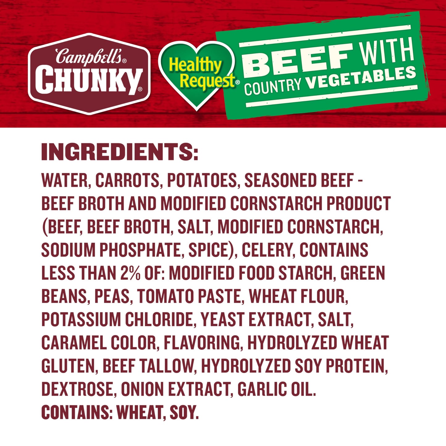 Campbell’s Chunky Healthy Request Soup, Beef Soup with Country Vegetables, 16.3 Oz Can (Case of 8)
