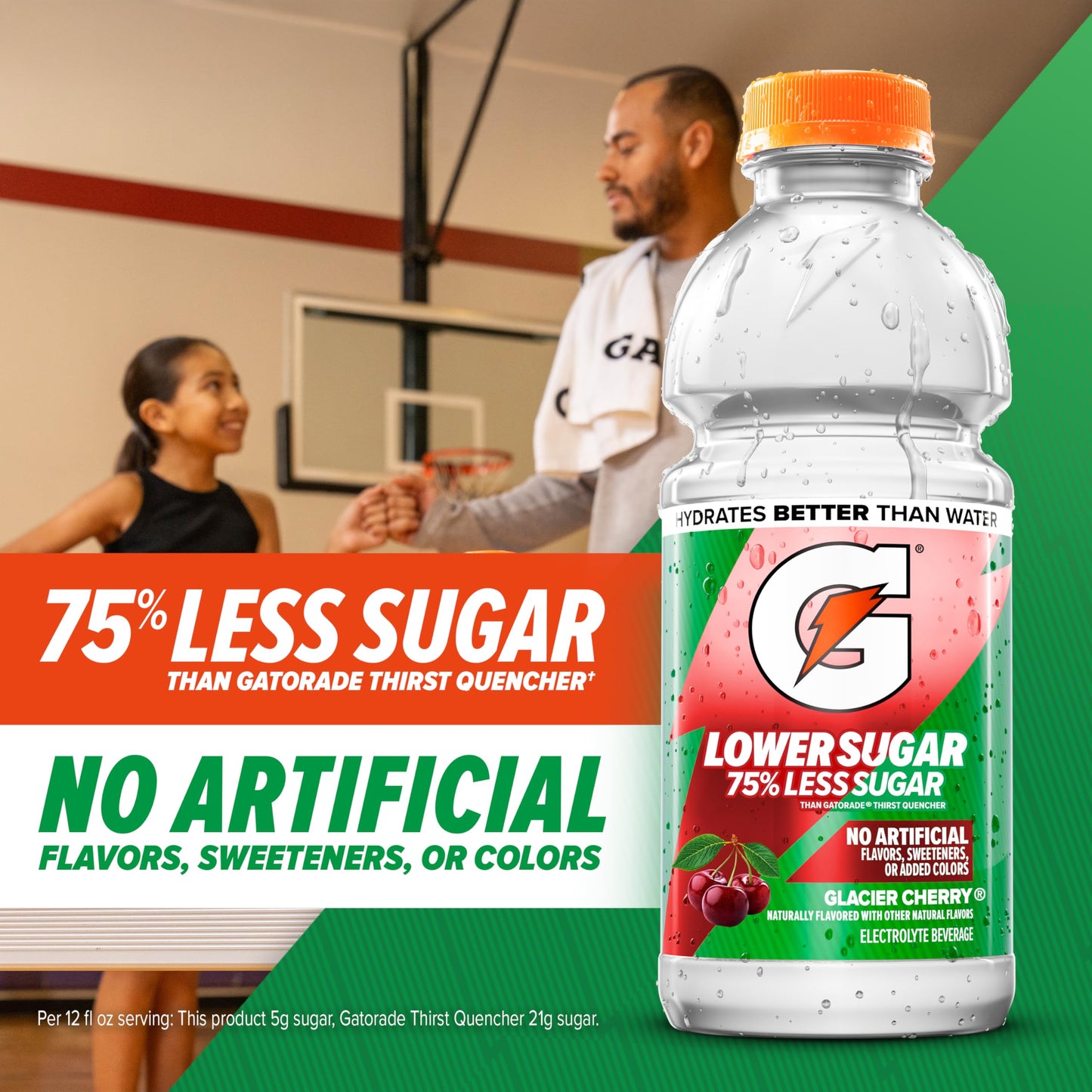 Gatorade Lower Sugar Electrolyte Sports Drink, Lemonade, 20 fl oz Bottles, (6 Pack), 75% Less Sugar, No Artificial Flavors, No Artificial Sweeteners, No Artificial Colors, Hydration