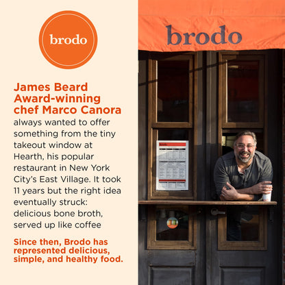 Brodo Organic Chicken Broth | Nutrient Dense, Chef Crafted Bone Broth in Single Serving Pouches | Not Made From Concentrate, No Preservatives (6x 8.3 oz Pouches)
