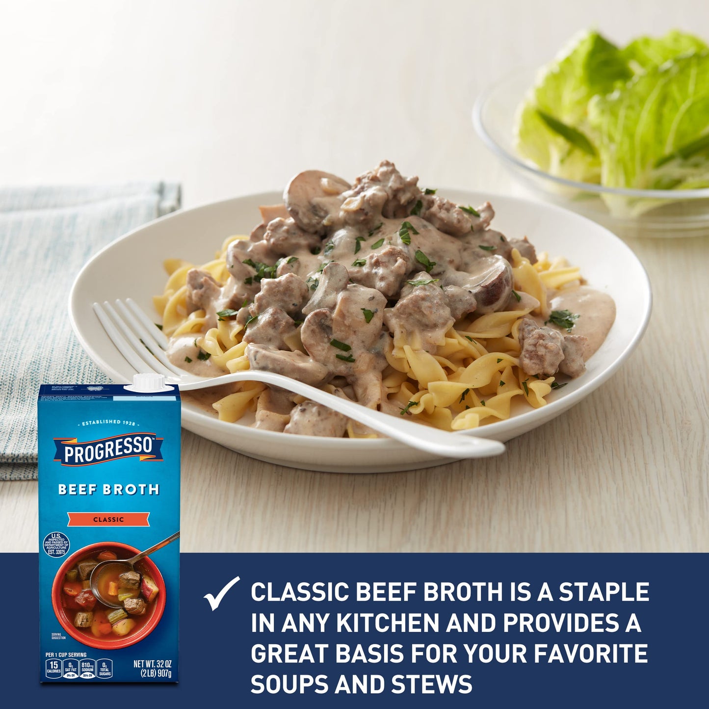 Progresso Classic Beef Broth, Gluten Free, 32 oz