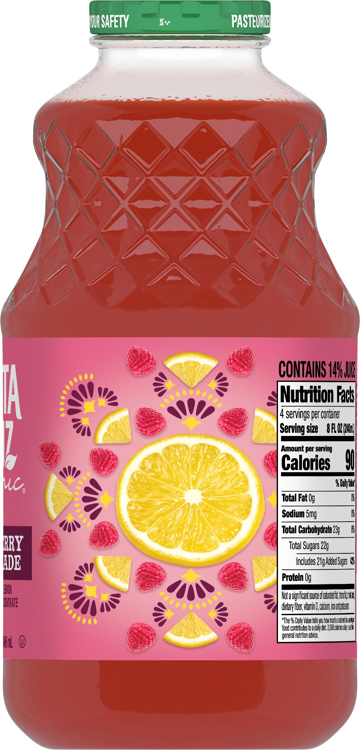 Santa Cruz Organic Raspberry Lemonade, 32 fl oz (Pack of 1)