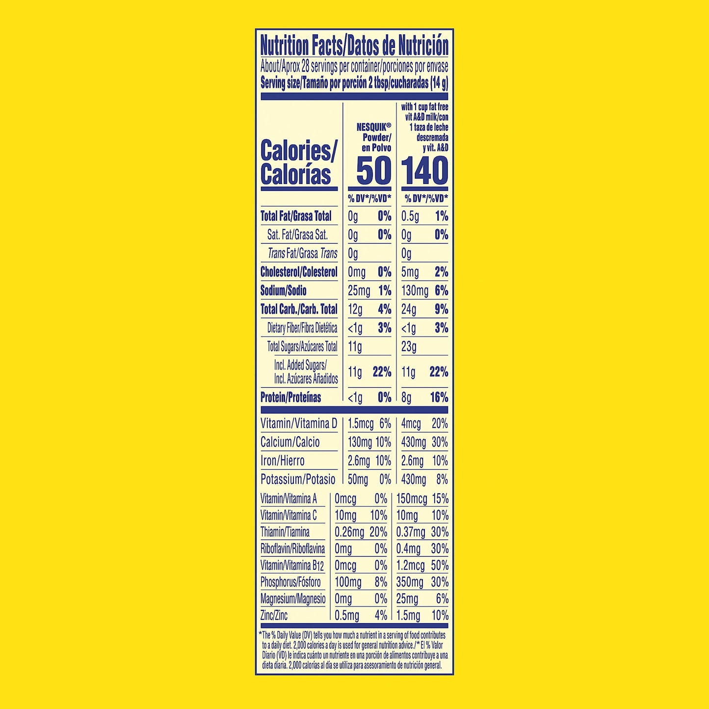 NESQUIK Chocolate Flavored Powder 14.1 oz Canister