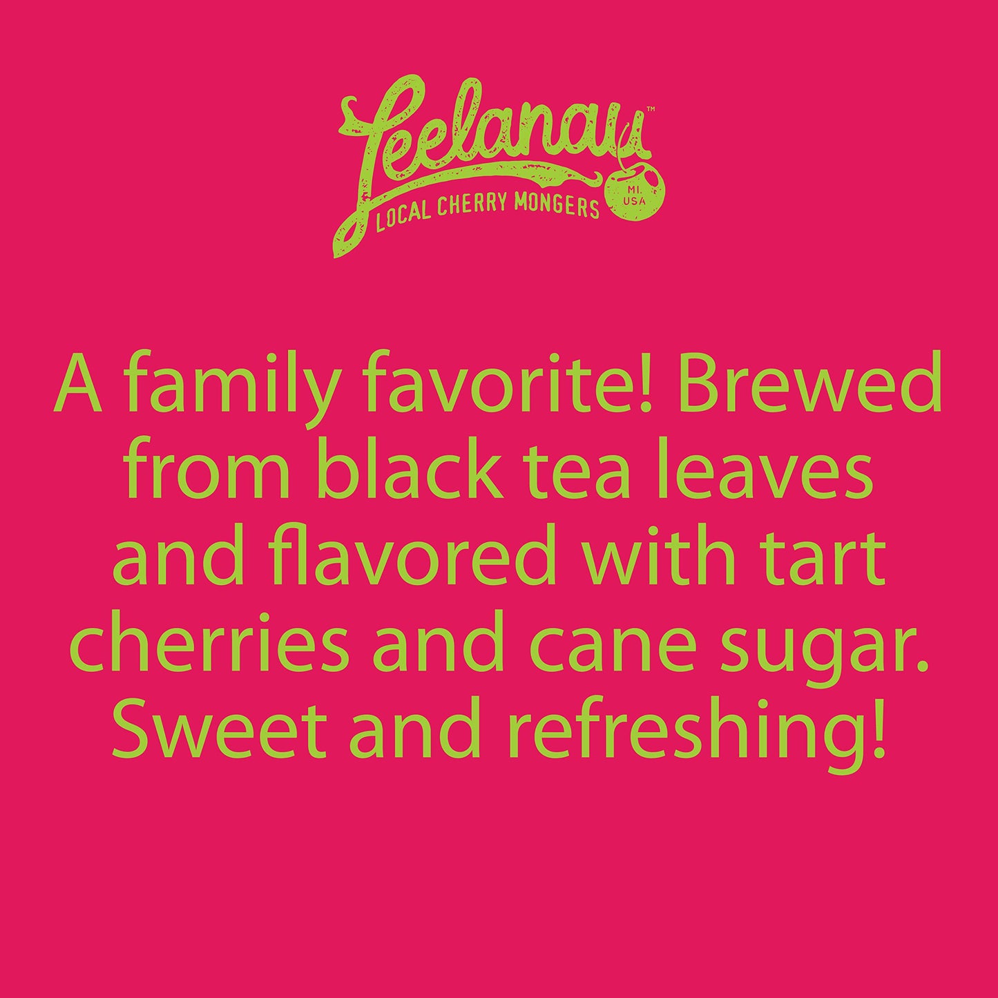 Leelanau Cherry Sweet Iced Tea, 16 fl oz (Pack of 12)