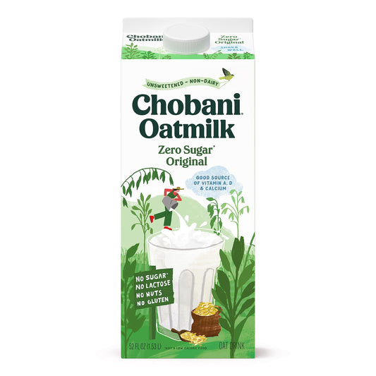 Chobani Oat Milk, Zero Sugar Plain 52 Fl Oz