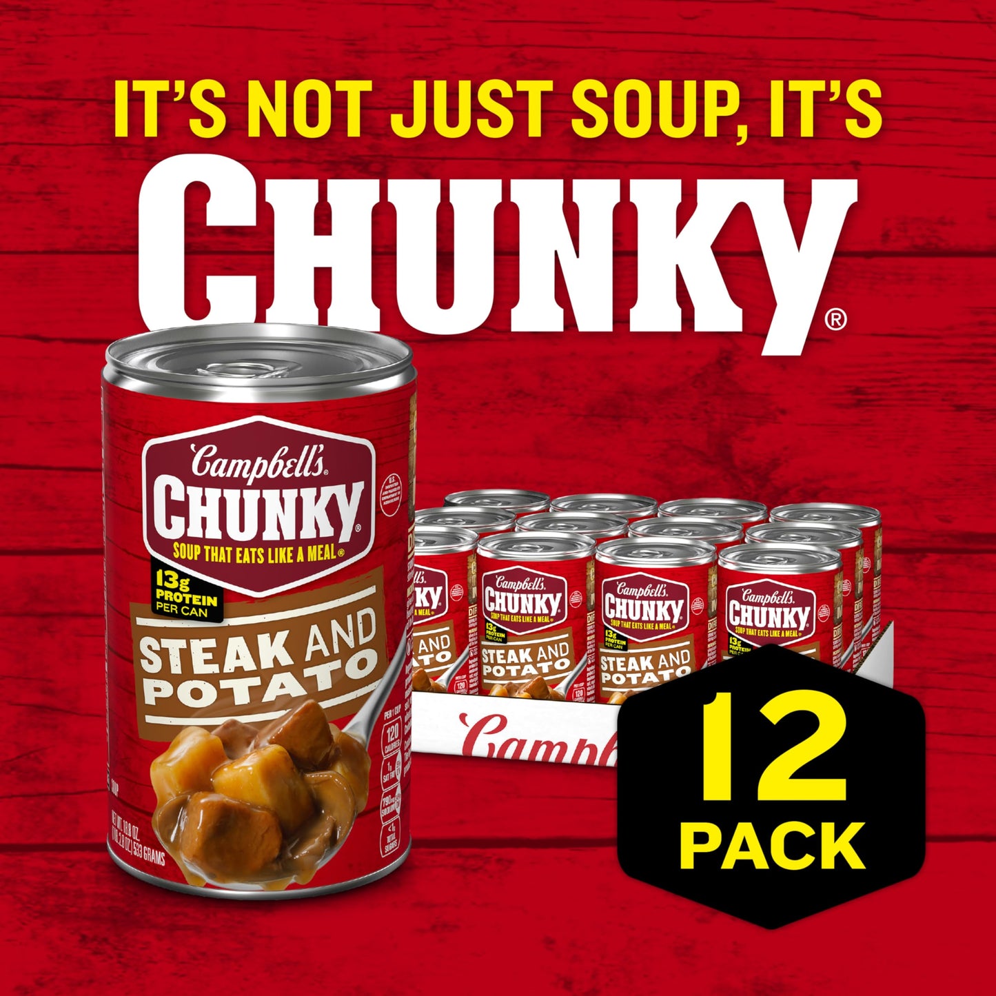 Campbell’s Chunky Soup, Steak and Potato Soup, 18.8 oz Can