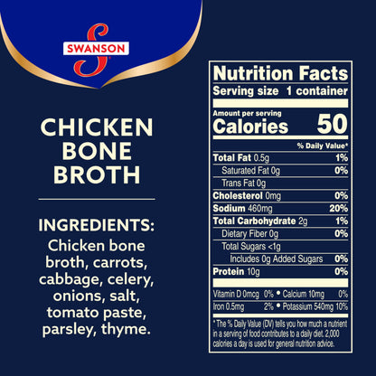Swanson Sipping Chicken Bone Broth, 10.75 oz Microwavable Cup (Pack of 3)