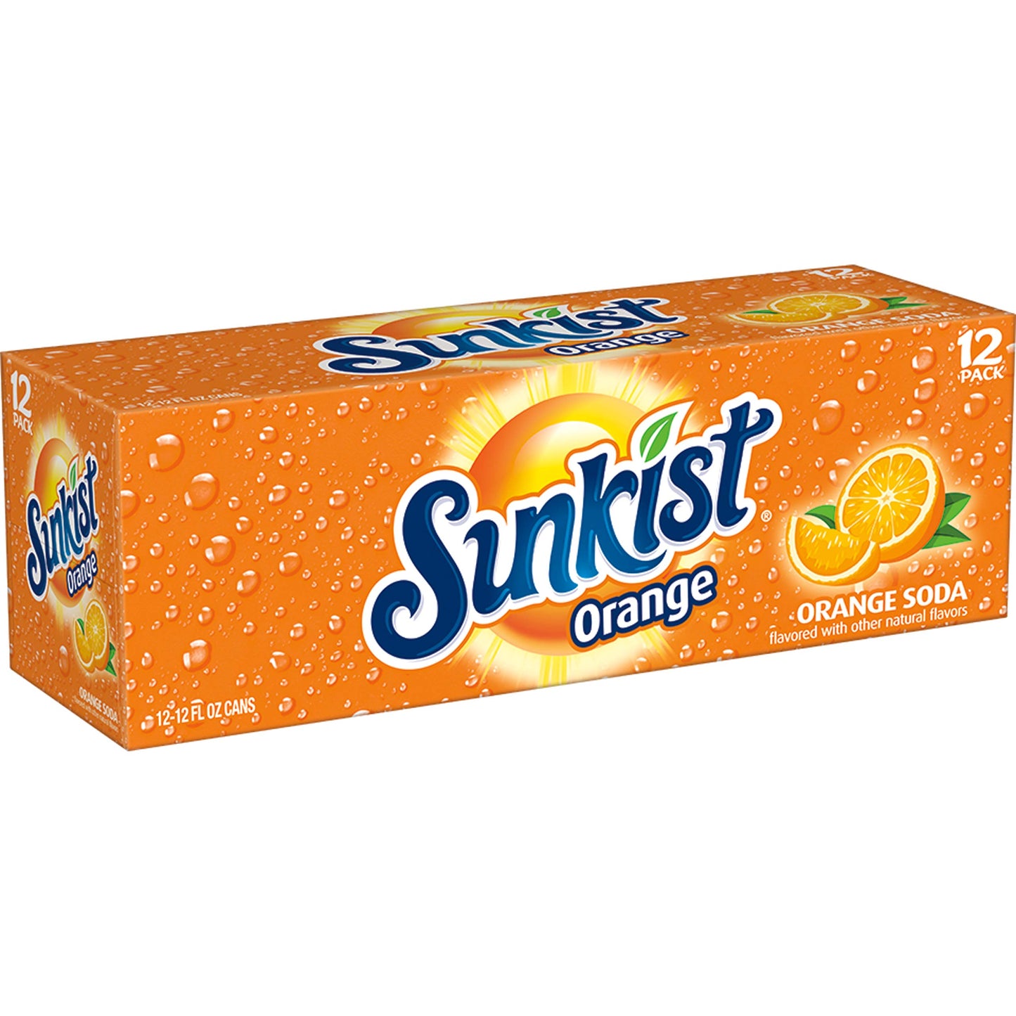 Sunkist Orange Soda, 12 fl oz cans, 12 pack