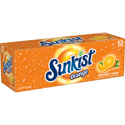 Sunkist Orange Soda, 12 fl oz cans, 12 pack