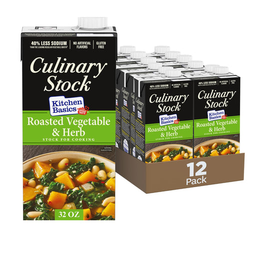 Kitchen Basics Roasted Vegetable and Herb Culinary Stock, 32 oz. Carton (Pack of 12)