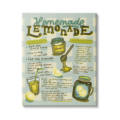 Stupell Industries Homemade Lemonade Blue Picnic Plaid Vintage Drink Recipe
