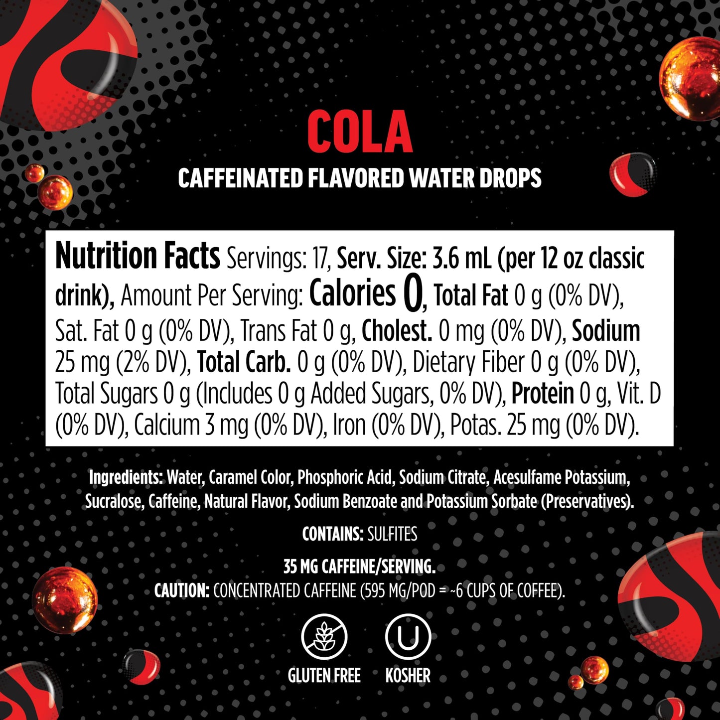 Ninja Thirsti Flavored Water Drops, ZERO SODA Cola, Classic Soda Flavors, Sparkling or Still, Zero Calories, Zero Sugar, Makes 17, 12oz drinks, 3 Pack, WCFCOLAAM