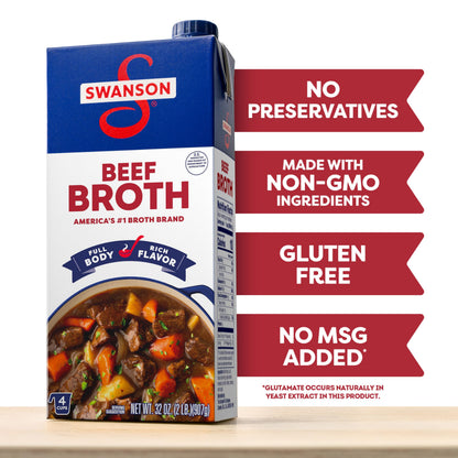 SWANSON S Beef Broth, 32 oz Carton (3 Pack)