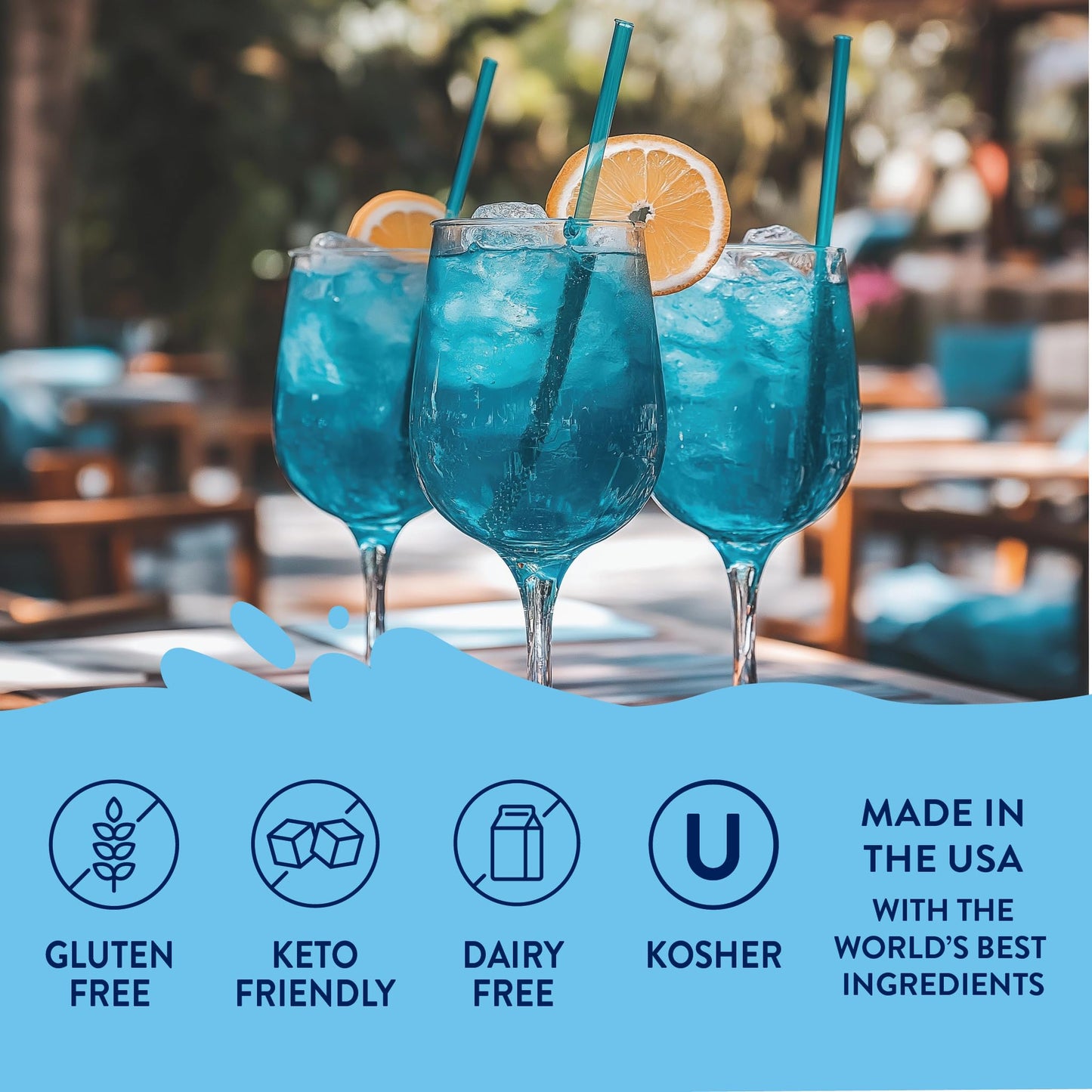 Jordan's Skinny Mixes Sugar Free Syrup, Sour Blue Raspberry, Fruit Flavored Water Enhancer, Drink Mix Iced Tea, Lemonade, Drinks, Low Calorie Water Flavoring, Dairy & Gluten Free, Kosher, 25.4 Fl Oz