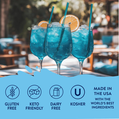 Jordan's Skinny Mixes Sugar Free Syrup, Sour Blue Raspberry, Fruit Flavored Water Enhancer, Drink Mix Iced Tea, Lemonade, Drinks, Low Calorie Water Flavoring, Dairy & Gluten Free, Kosher, 25.4 Fl Oz