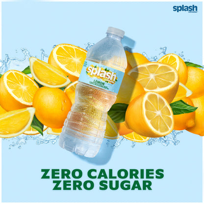 Splash Blast Water, Lemon, 16.9 Fl Oz | Pack of 30 | Plastic Bottle