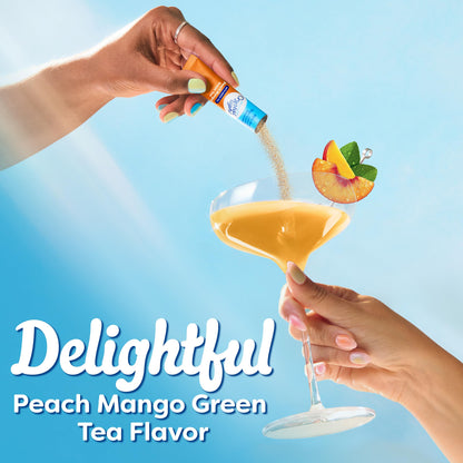 Crystal Light Drink Mix, 10 Packets, for Convenient On-the-Go Flavorful Hydration, Naturally flavored with other natural flavor Peach Mango Green Tea, Zero Sugar, 0.8 oz