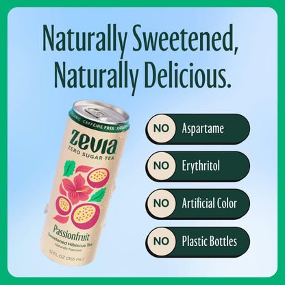 ZEVIA Organic Caffeine Free Sweetened Hibiscus Passionfruit Tea, 12 FZ