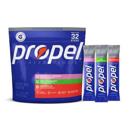 Propel Electrolyte Powder Drink Mix, Variety Pack, (32 Servings), Zero Sugar, Enhanced Water Beverage, Gatorade Electrolytes, Vitamins, No Added Colors, No Artificial Flavors, Hydration