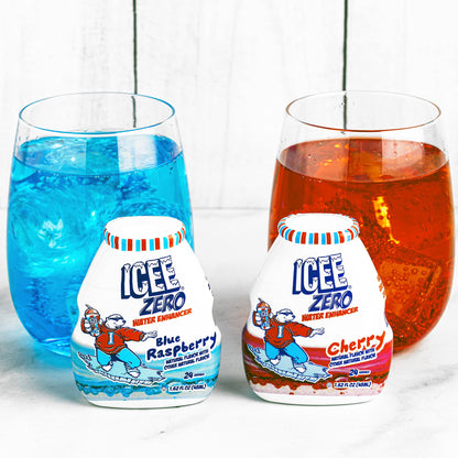 ICEE Zero Calorie Cherry, Blue Raspberry, Orange and Mango Liquid Water Enhancer Drink Mix, Natural Flavor Drops, Sugar Free, 1.62 Fl Oz Concentrate (48 ml) - 4 Ultimate Variety Pack