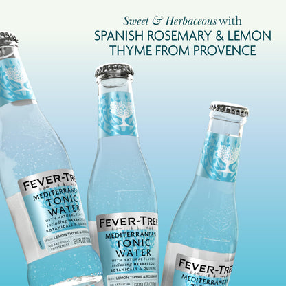 Fever-Tree Mediterranean Tonic Water – Premium Mixer for Cocktails and Mocktails, 6.8 fl oz Bottles, Pack of 24 – Naturally Sourced, Non-GMO