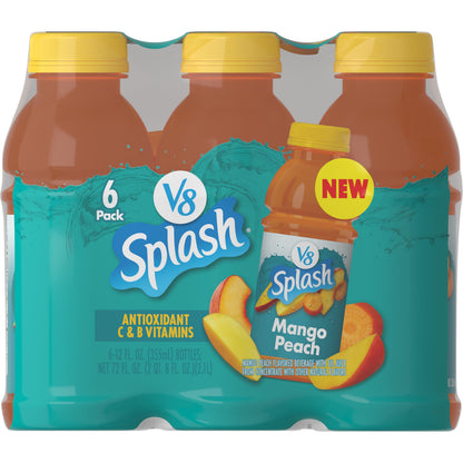 V8 Splash Mango Peach Flavored Beverage, 12 oz. (6 pack)