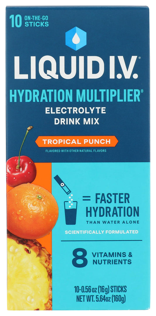 LIQUID IV Tropical Punch Hydration Drink Mix 10 Count, 5.64 OZ
