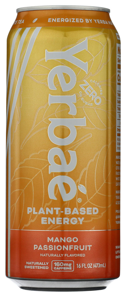 Yerbaé Mango Passionfruit Sparkling Water (six 16 oz cans) only 30 calories per can.