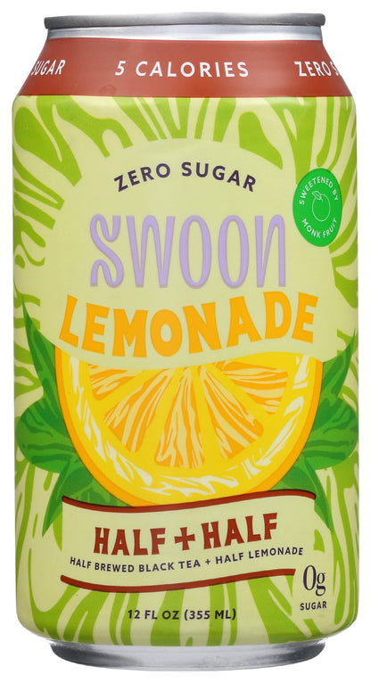 Swoon Half Tea + Half Lemonade, Zero Sugar, Gluten Free, 12 Fluid Ounce (Pack of 12)